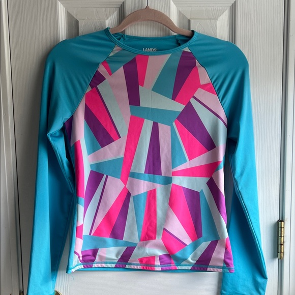 Lands' End Blue and Pink Geometric Shirt . Set of the three - Picture 13 of 15